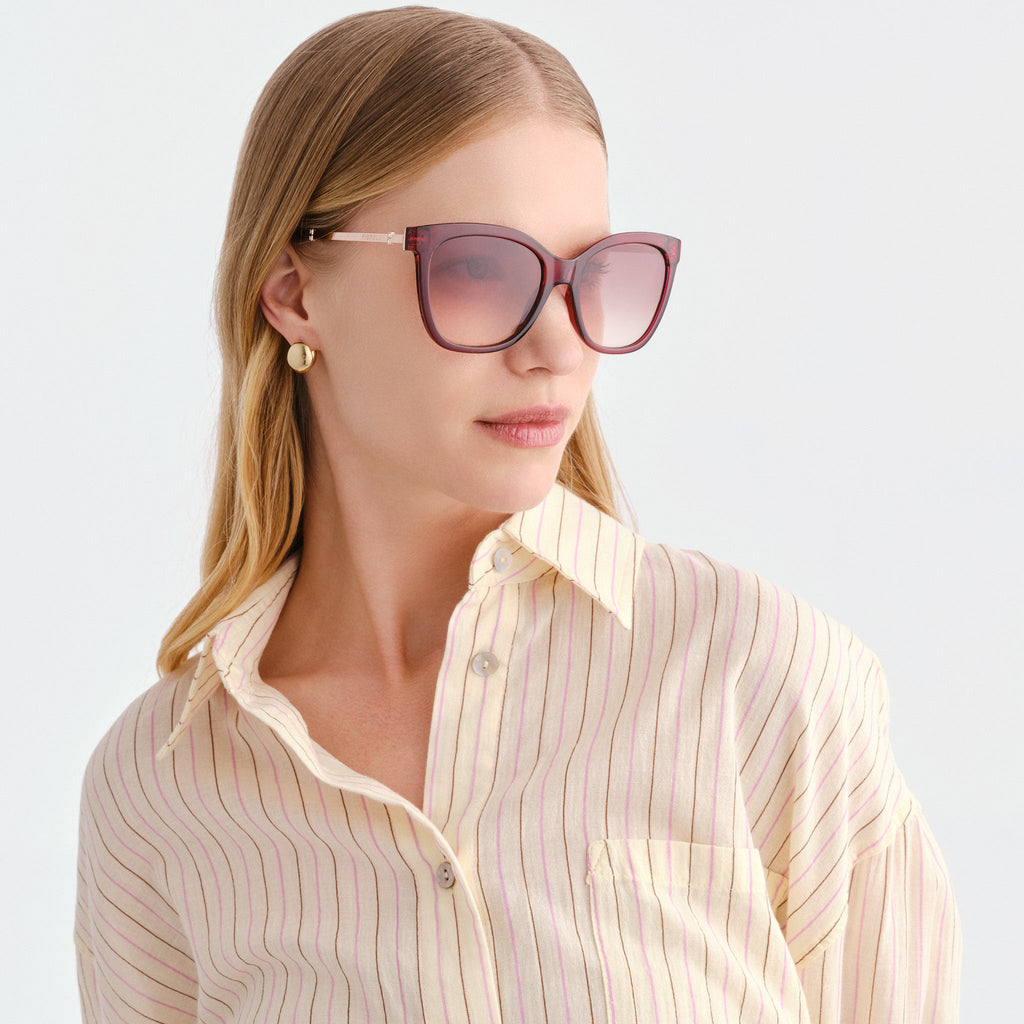 Fiorelli Aurea Plum Female Cat-Eye Sunglasses | Eyewear Index