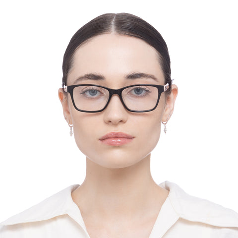 Oroton Una Black Tan Female Rectangle Optical Frames | Eyewear Index