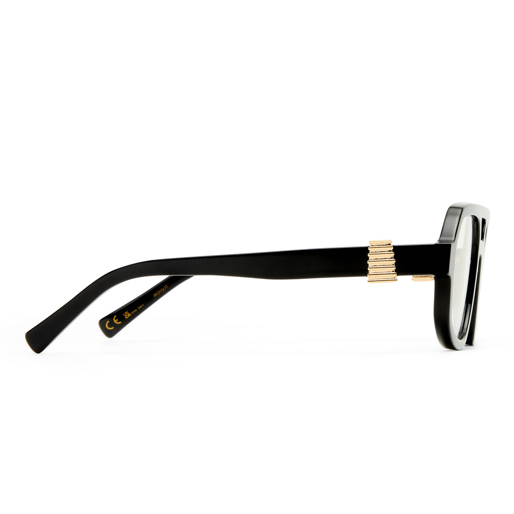 Luv Lou The Banks Luxe Black Female Aviator Blue Light | Eyewear Index