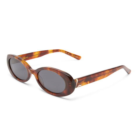 Luv Lou The Morgan Tort Female Oval Sunglasses | Eyewear Index