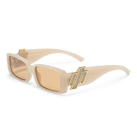 Le Specs Cruel Intentions Oatmeal Uni-Sex Rectangle Sunglasses | Eyewear Index