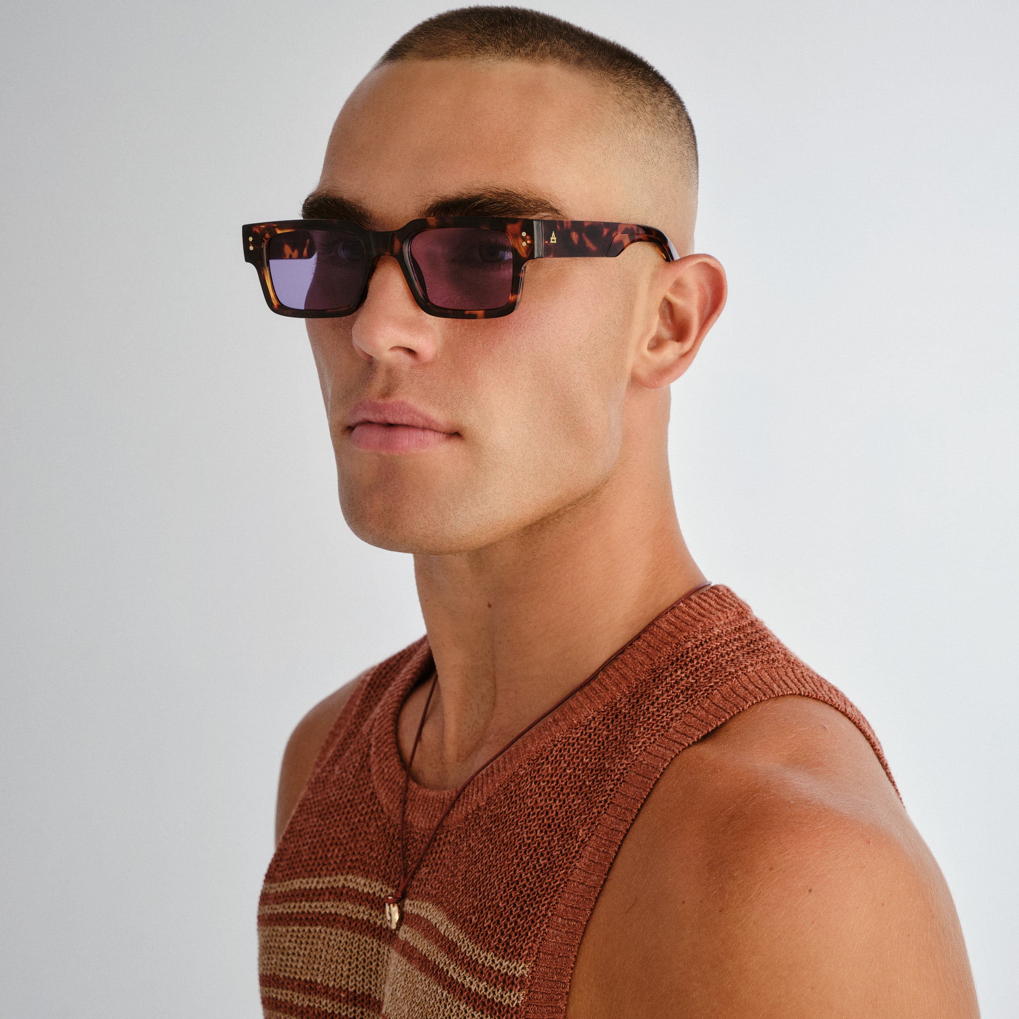 Aire Aeron Amber Tort Uni-Sex Rectangle Sunglasses | Eyewear Index