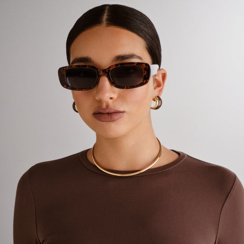 Aire Ceres Dark Tort Uni-Sex Rectangle Sunglasses | Eyewear Index