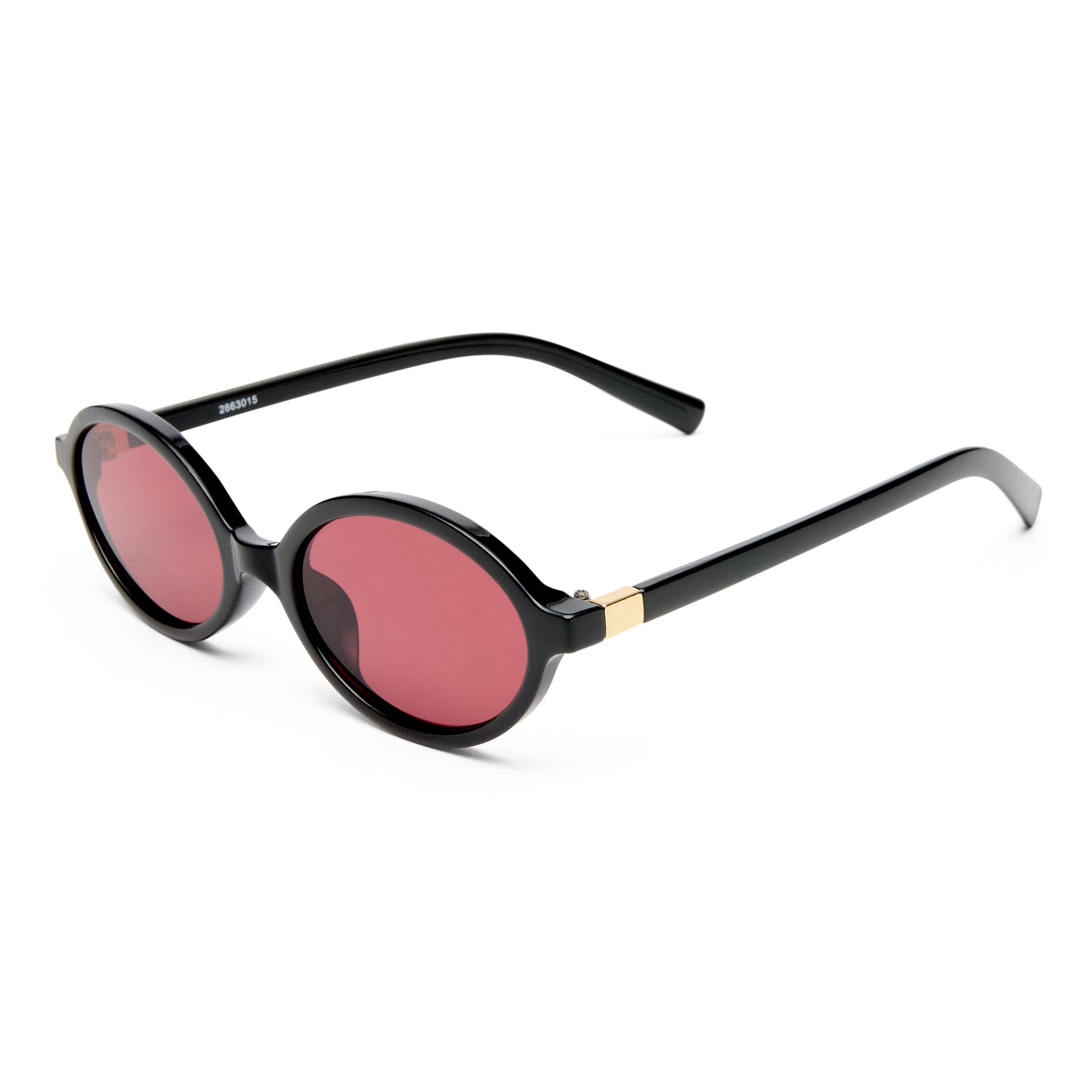 Village Lunella Black Gold Female Oval Sunglasses | Eyewear Index