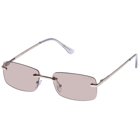 Aire Ursa Bright Gold Uni-Sex Rectangle Sunglasses | Eyewear Index