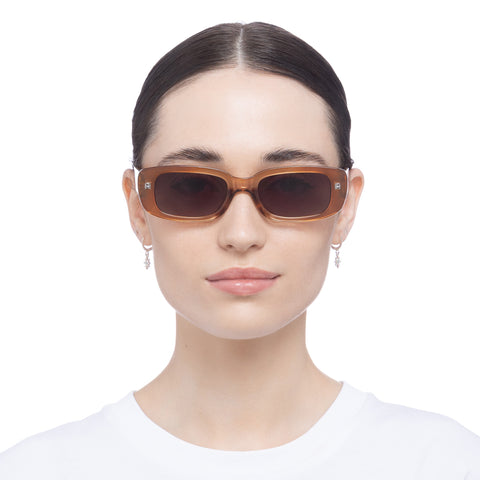 Aire Ceres Pearl Chocolate Uni-Sex Rectangle Sunglasses | Eyewear Index