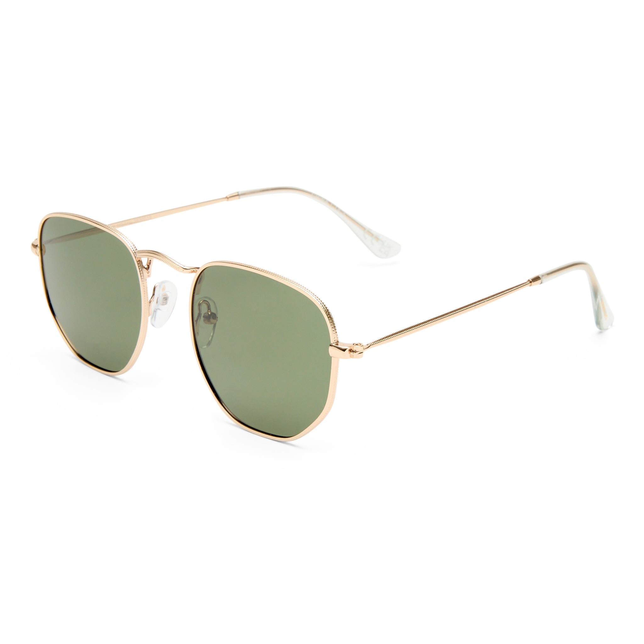 Solarized Hex Metal Gold Uni-Sex Square Sunglasses | Eyewear Index