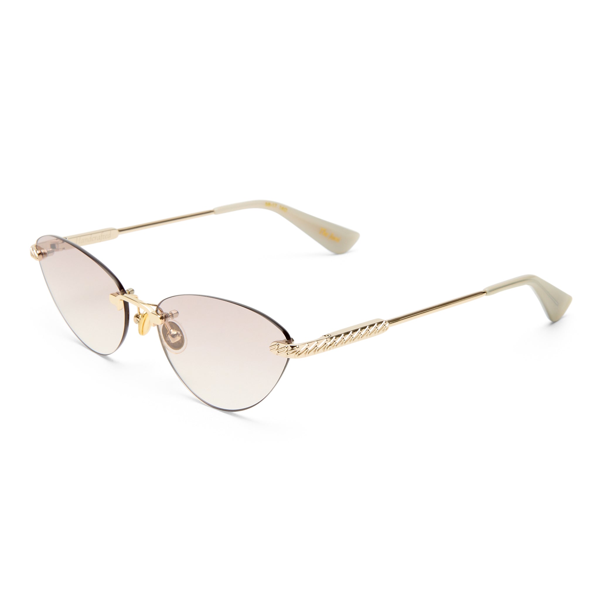 Luv Lou The Juni Light Gold Female Cat-Eye Sunglasses | Eyewear Index