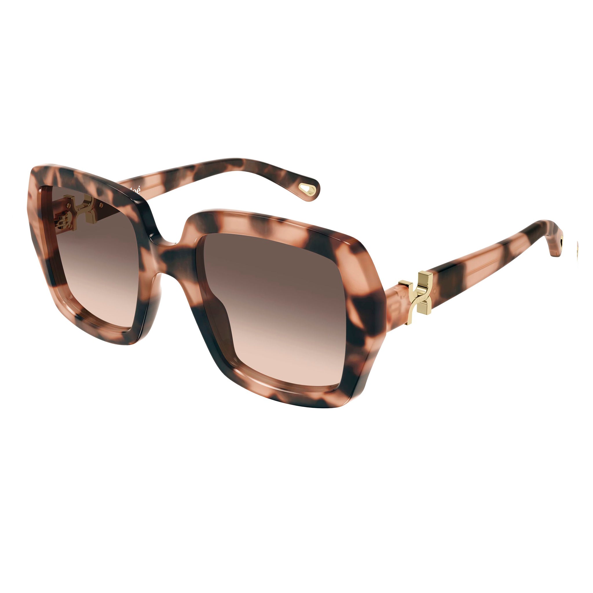 Chloe Ch0301s Havana Female Rectangle Sunglasses | Eyewear Index