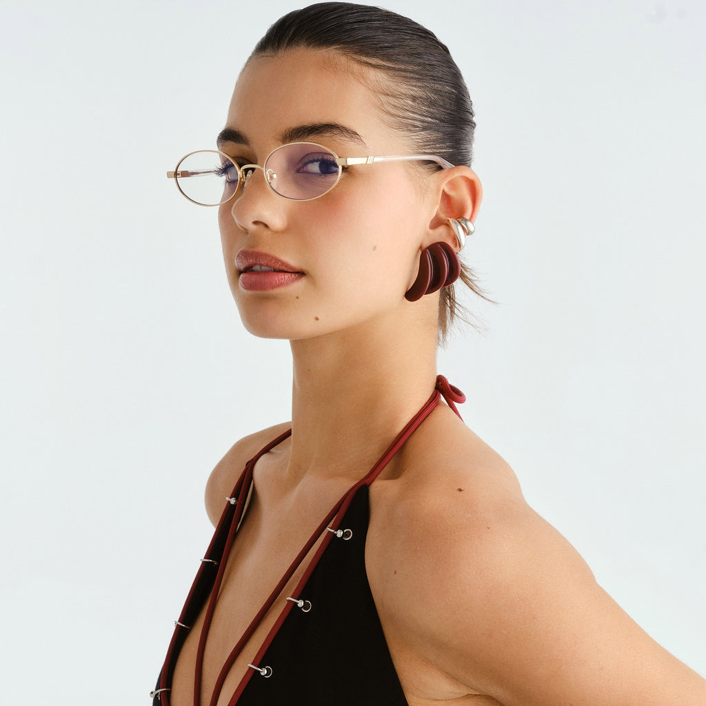 Le Specs Icicle Gold Uni-Sex Wrap Blue Light | Eyewear Index