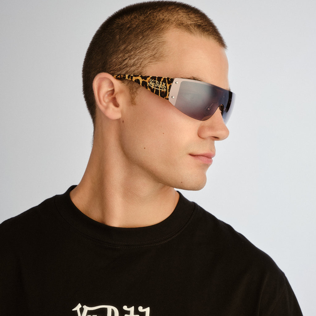 Aire Rumour Gold Leopard Uni-Sex Wrap Sunglasses | Eyewear Index