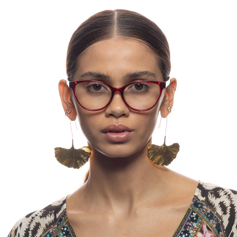 Camilla Toes In The Sand Cherry Glitter Leopard Female Cat-Eye Optical Frames | Eyewear Index