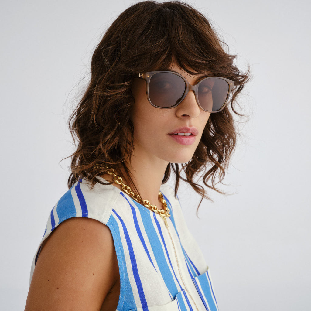 Oroton Vespera Desert Horn Female Square Sunglasses | Eyewear Index