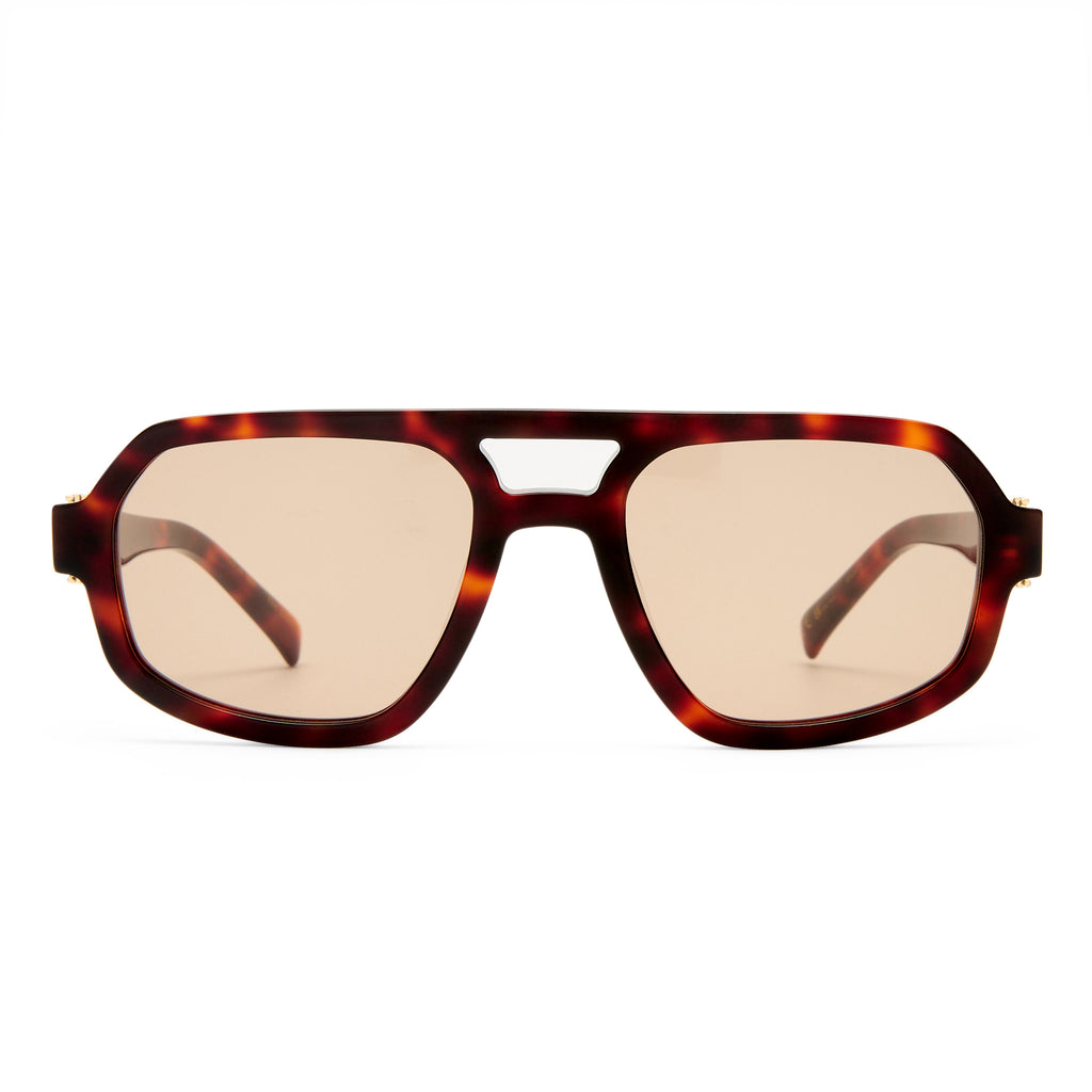 Luv Lou The Banks Luxe Cherry Tort Female Aviator Sunglasses | Eyewear Index