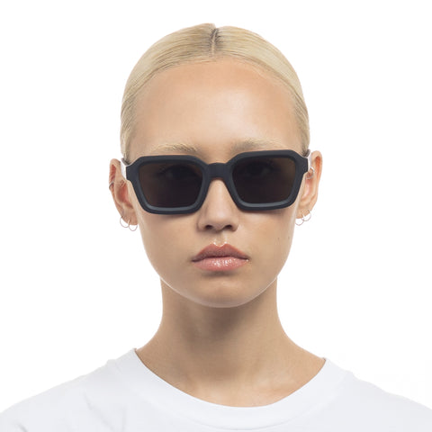 Le Specs Impossible Matte Black Uni-Sex Square Sunglasses | Eyewear Index