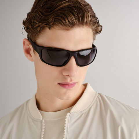 Cancer Council Dundee Matte Black Male Wrap Sunglasses | Eyewear Index