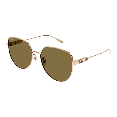 Gucci Gg1435sa Gold Female Oval Sunglasses | Eyewear Index