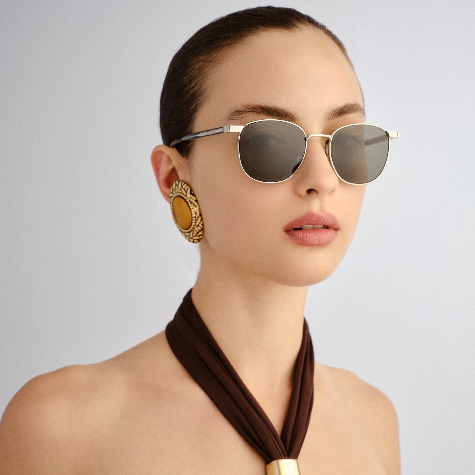 Saint Laurent Sl747 Silver Uni-Sex Round Sunglasses | Eyewear Index