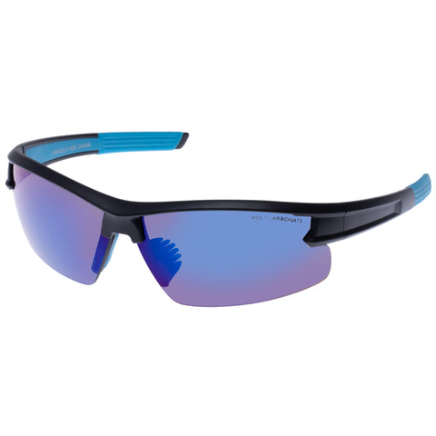 Cancer Council Armadillo Kids Matte Black Blue Male Wrap Sunglasses | Eyewear Index