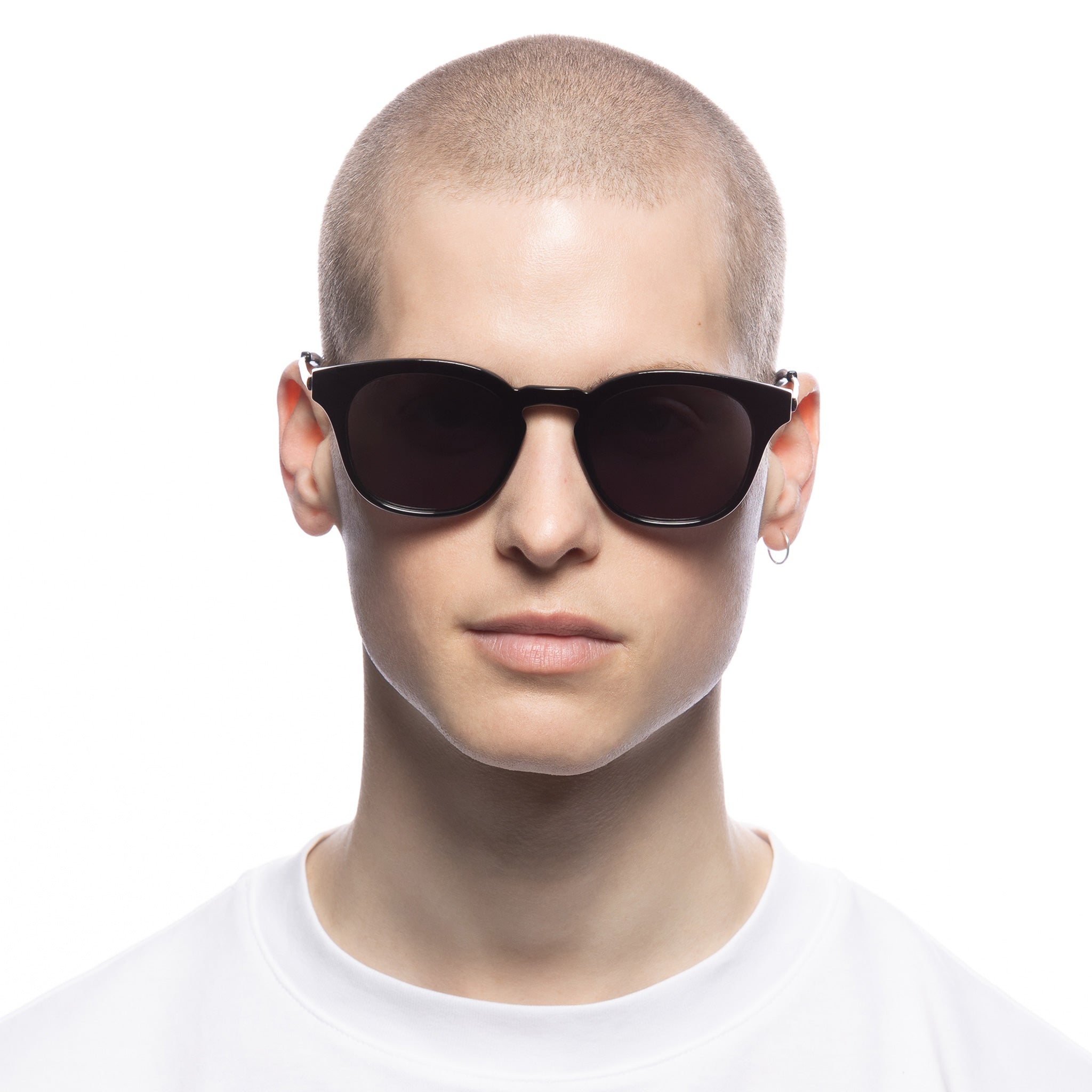 Le Specs Trasher Black Uni-Sex Square Sunglasses | Eyewear Index