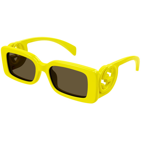 Gucci Gg1325s Yellow Female Rectangle Sunglasses | Eyewear Index