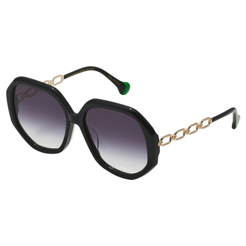 Camilla The Matriach Black Female Round Sunglasses | Eyewear Index