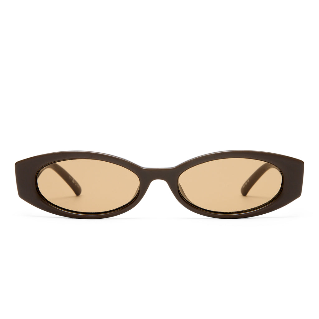 Le Specs Belladonna Cocoa Female Oval Sunglasses | Eyewear Index