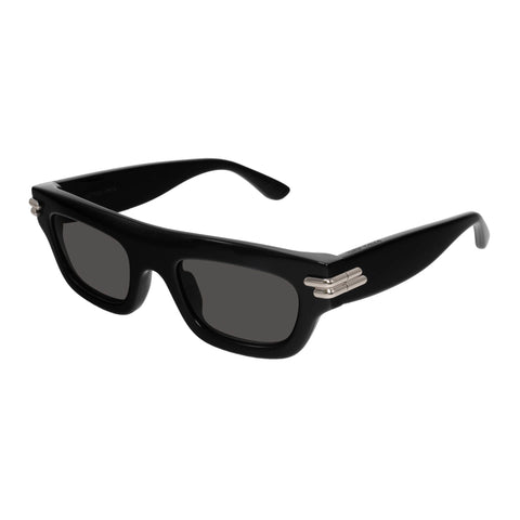 Bottega Veneta Bv1321s Black Uni-Sex Rectangle Sunglasses | Eyewear Index