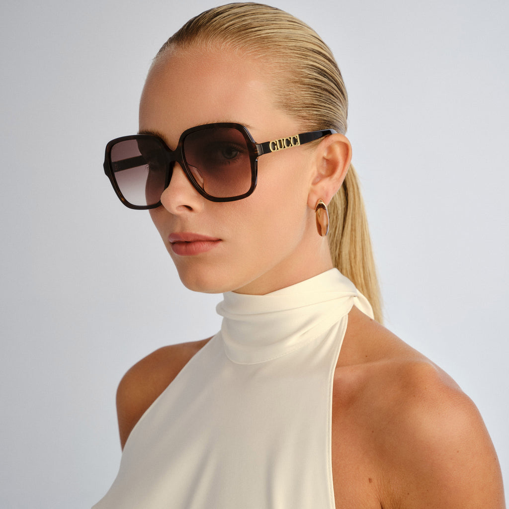 Gucci Gg1189sa Havana Female Square Sunglasses | Eyewear Index