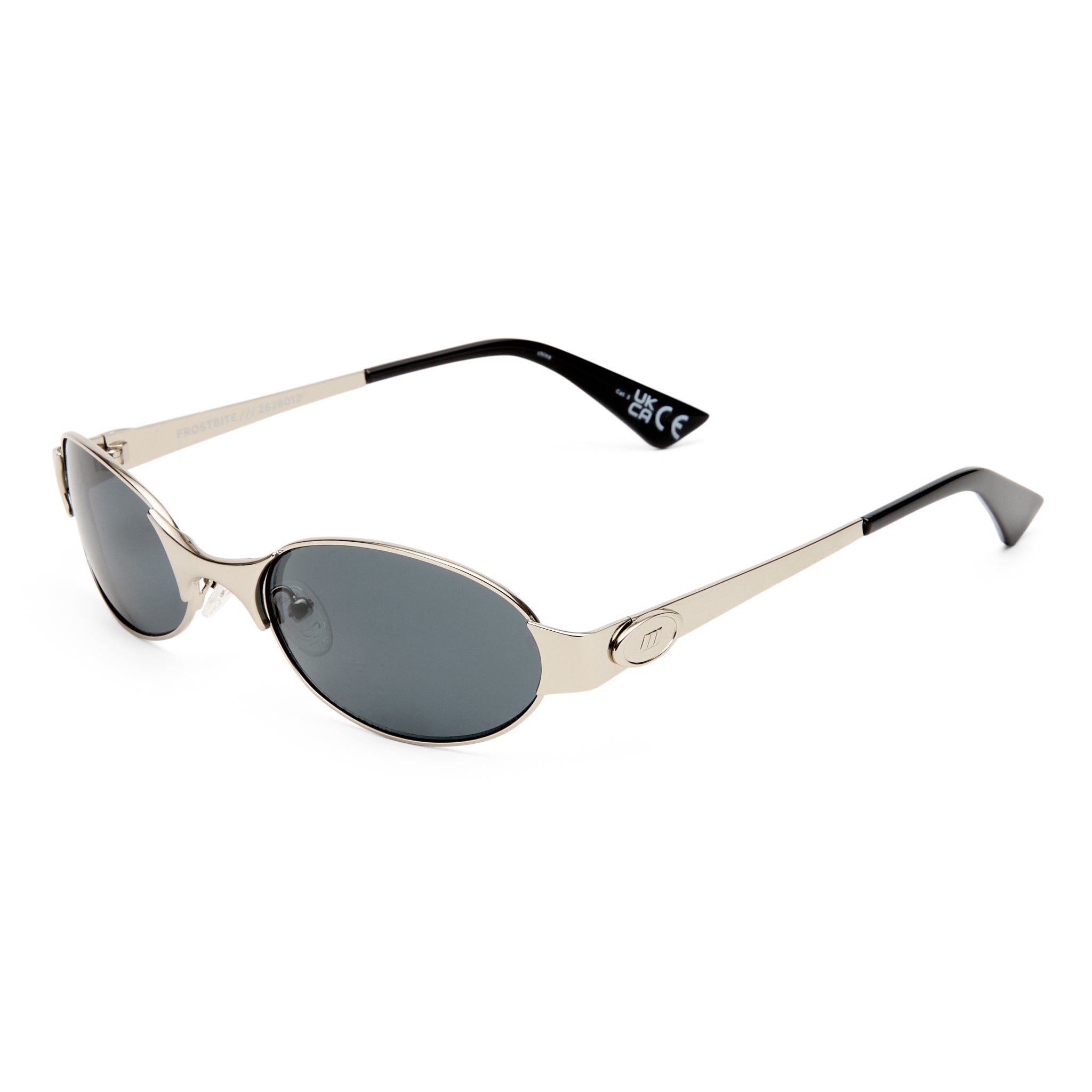 Le Specs Frostbite Silver Uni-Sex Oval Sunglasses | Eyewear Index