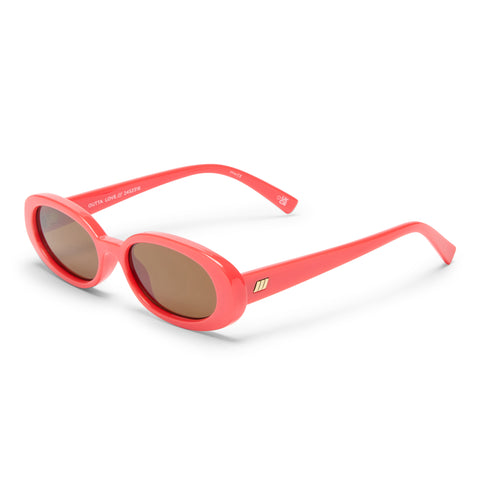 Le Specs Outta Love Electric Orange Female Oval Sunglasses | Eyewear Index