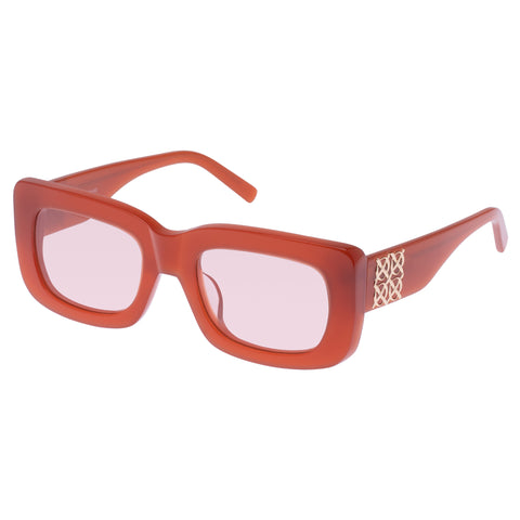 Oroton Alice Rust Female Rectangle Sunglasses | Eyewear Index