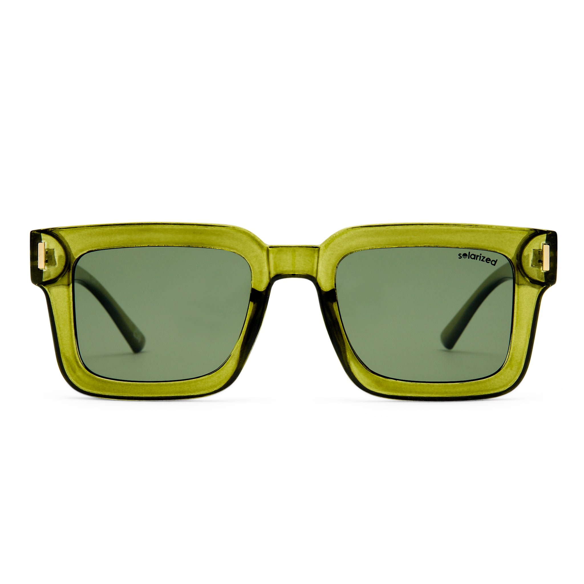 Solarized Optic Solarized Metro Square Olive Uni-Sex D-Frame Sunglasses | Eyewear Index