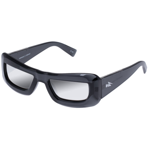 Le Specs Armour Shadow Grey Uni-Sex Wrap Sunglasses | Eyewear Index