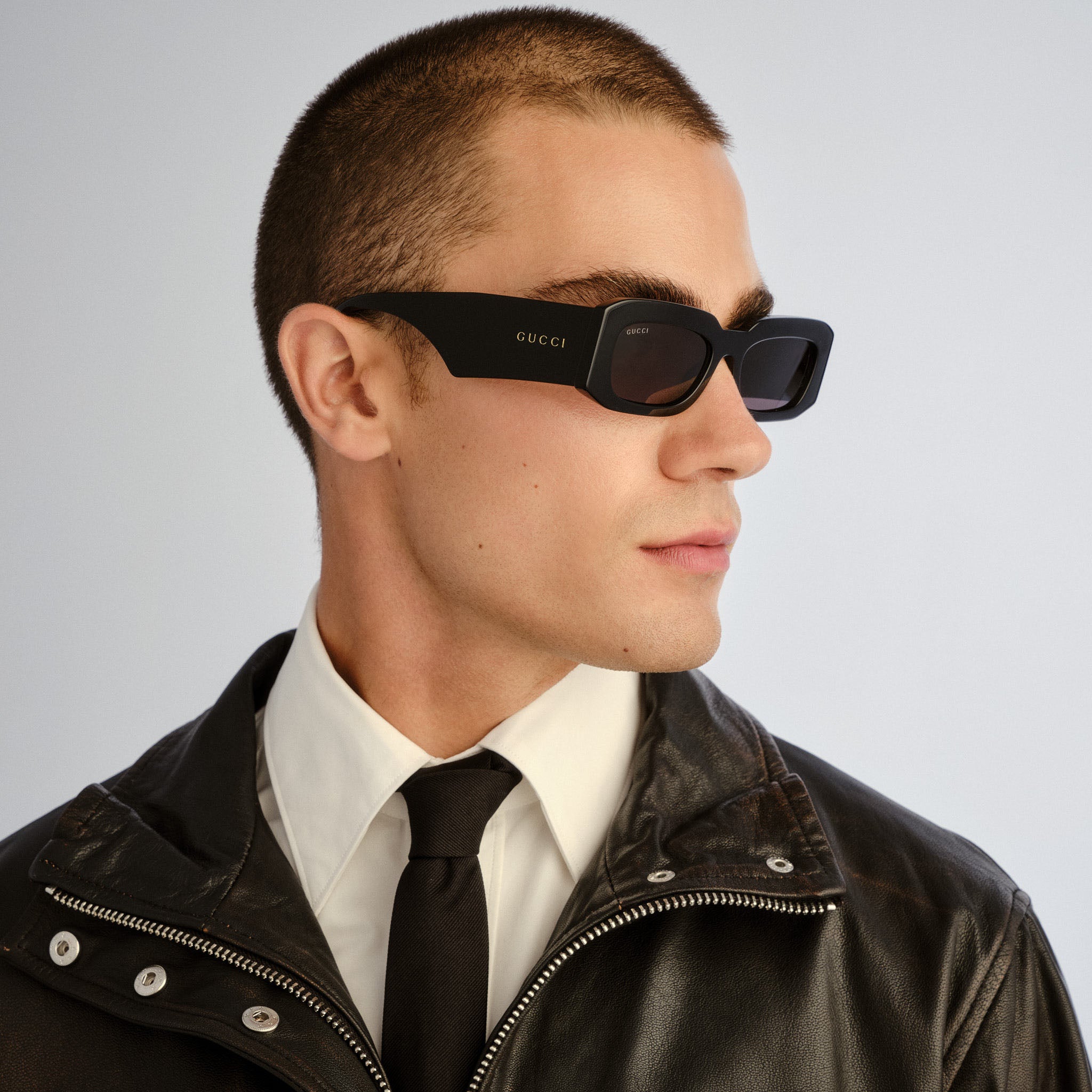Gucci Gg1426s Black Male Rectangle Sunglasses | Eyewear Index