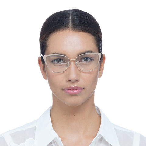 Oroton Brooke Nude Gold Female Cat-Eye Optical Frames | Eyewear Index