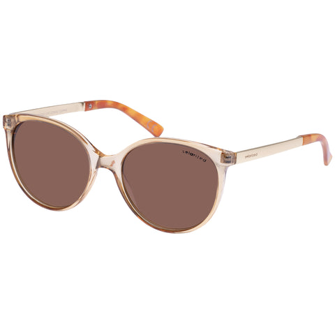 Solarized Round Cat Combo Peach Gold Female Round Sunglasses | Eyewear Index