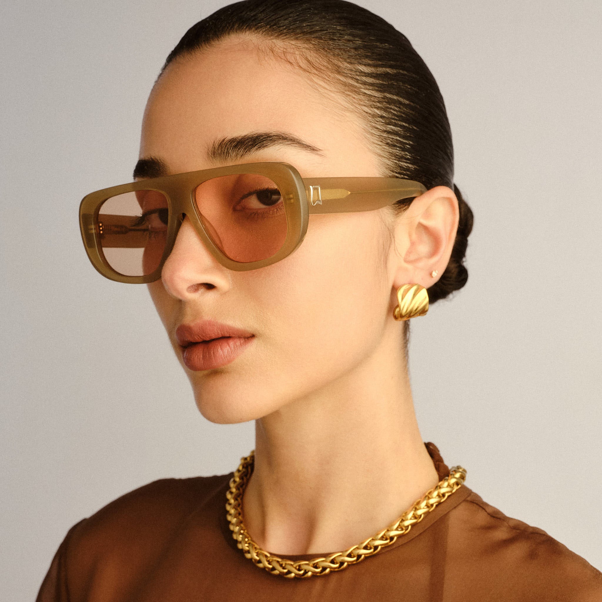 Luv Lou The Dionne Clay Female Aviator Sunglasses | Eyewear Index
