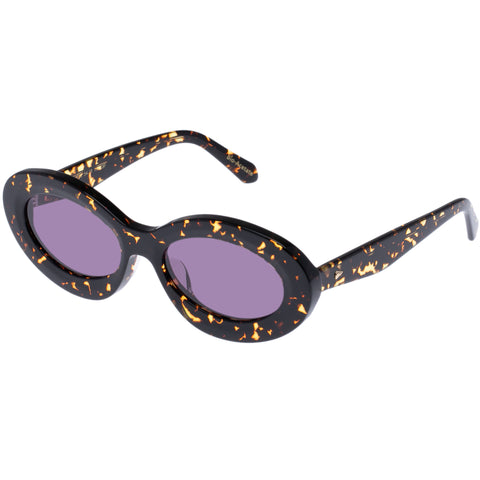 Karen Walker Rapture Cracked Tort Uni-Sex Oval Sunglasses | Eyewear Index