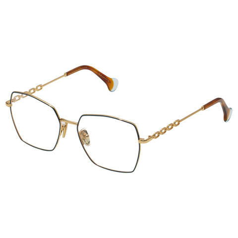 Camilla The Wanderer Bright Gold Teal Female Square Optical Frames | Eyewear Index