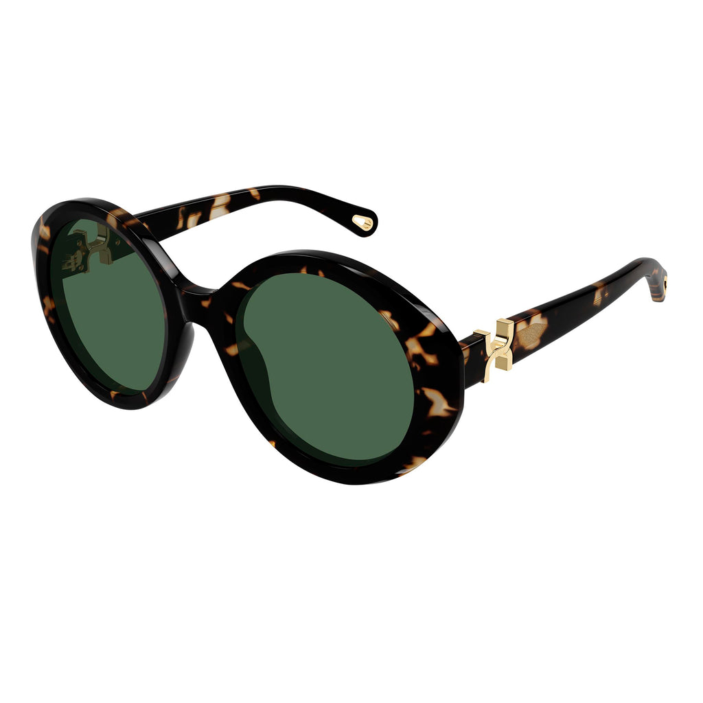 Chloe Ch0332s Havana Female Round Sunglasses | Eyewear Index