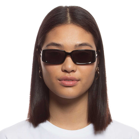 Le Specs So Into You Black Uni-Sex Rectangle Sunglasses | Eyewear Index