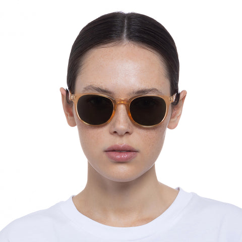 Solarized Refined Round Tan Uni-Sex Round Sunglasses | Eyewear Index