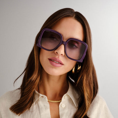 Gucci Gg1326s Violet Female Square Sunglasses | Eyewear Index