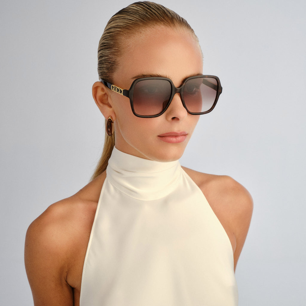 Gucci Gg1189sa Havana Female Square Sunglasses | Eyewear Index