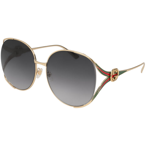 Gucci Gg0225s Gold-Gold Female Round Sunglasses | Eyewear Index