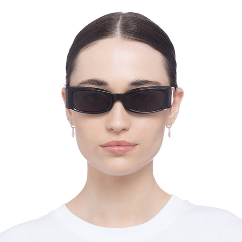 Le Specs Pretense Black Uni-Sex Cat-Eye Sunglasses | Eyewear Index