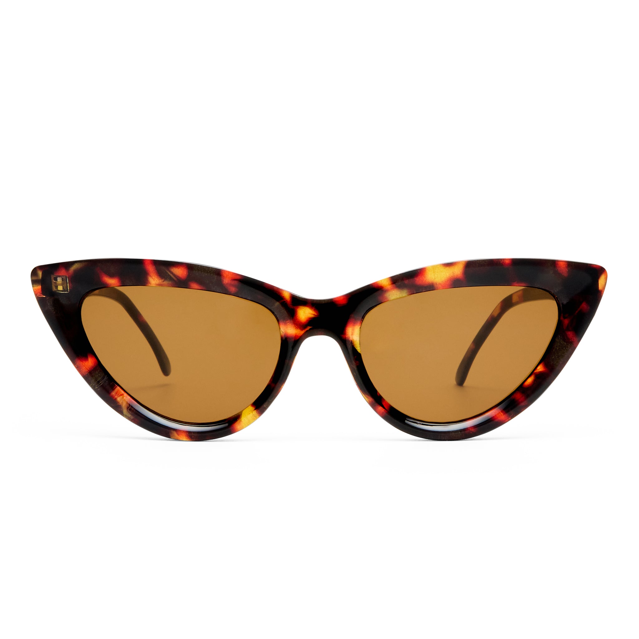 Aire Realm Amber Tort Female Cat-Eye Sunglasses | Eyewear Index