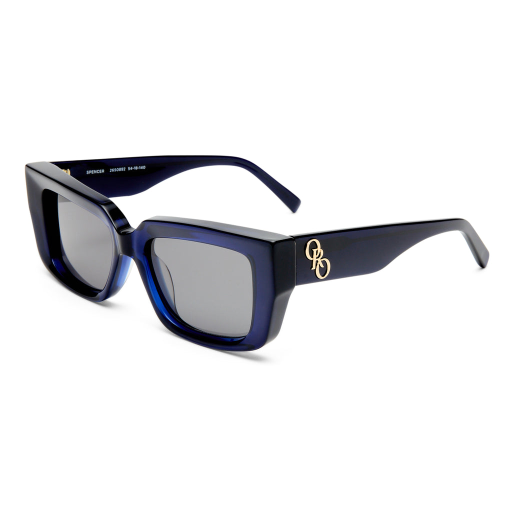 Oroton Spencer Dark Navy Female D-Frame Sunglasses | Eyewear Index