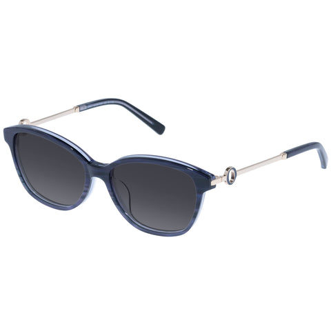 Oroton Alora Pearlised Ultramarine Female D-Frame Sunglasses | Eyewear Index